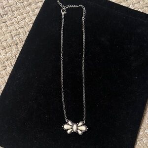 Silver Butterfly Pendant Necklace